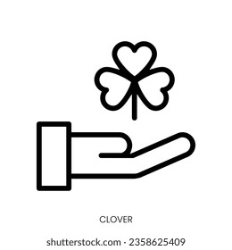 clover icon. Line Art Style Design Isolated On White Background