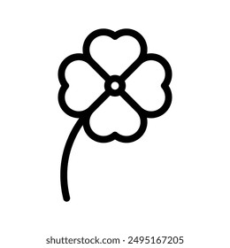 Clover icon linear logo mark in black and white