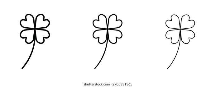 Clover icon linear style sign for mobile concept and web design.