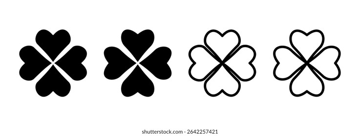 Clover icon logo design. clover sign and symbol. four leaf clover icon.