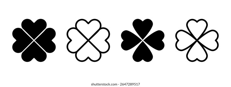 Clover icon logo design. clover sign and symbol. four leaf clover icon.