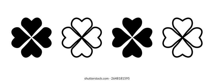 Clover icon logo design. clover sign and symbol. four leaf clover icon.