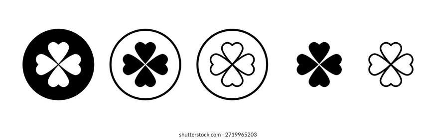 Diseño de logotipo de icono de trébol. signo y símbolo de trébol. icono de trébol de cuatro hojas.