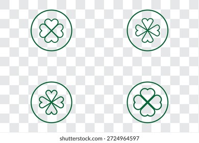 Logo-Design mit Clover-Symbol. Klee Zeichen und Symbol. vierblättriges Kleeblattsymbol.