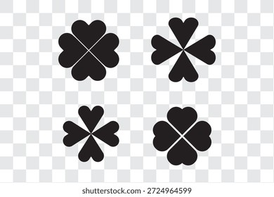 Logo-Design mit Clover-Symbol. Klee Zeichen und Symbol. vierblättriges Kleeblattsymbol.