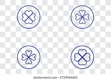 Logo-Design mit Clover-Symbol. Klee Zeichen und Symbol. vierblättriges Kleeblattsymbol.