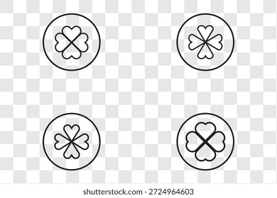 Logo-Design mit Clover-Symbol. Klee Zeichen und Symbol. vierblättriges Kleeblattsymbol.