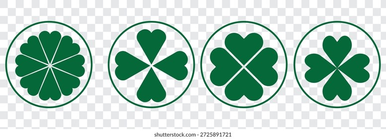 Diseño de logotipo de icono de trébol. signo y símbolo de trébol. icono de trébol de cuatro hojas.