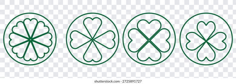 Logo-Design mit Clover-Symbol. Klee Zeichen und Symbol. vierblättriges Kleeblattsymbol.