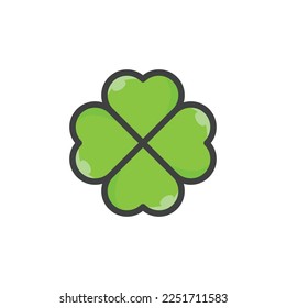 Clover Icon. Clover Logo. Vector Illustration. Isolated on White Background. Editable Stroke