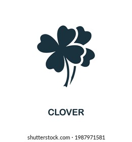 Clover icon. Monochrome simple element from fortune teller collection. Creative Clover icon for web design, templates, infographics and more