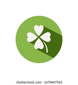 Clover. Icono en un círculo verde. Ilustración vectorial de muelle