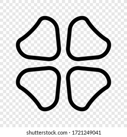 Clover icon on transparent grid