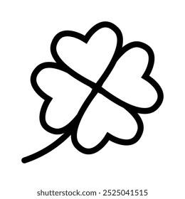 clover icon. Outline style design isolated on white background