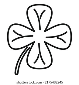 Clover icon outline vector. Four leaf. Irish luck