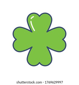 clover icon over white background, line and fill style, vector illustration