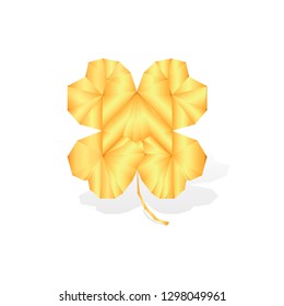 Clover icon, Patricks Day geometric symbol, graphic design template, four leaf, vector illustration