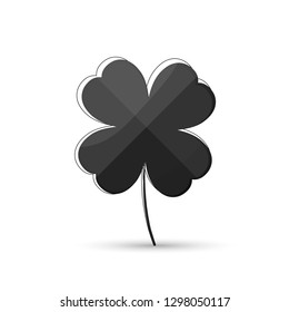 Clover icon, Patricks Day geometric symbol, graphic design template, four leaf, vector illustration