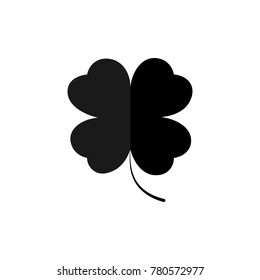 Clover icon, Patricks Day shamrock, flat design template, three leaf, vector illustration