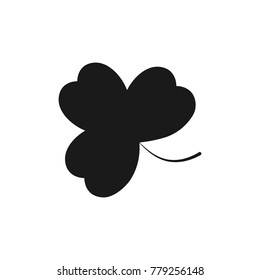 Clover icon, Patricks Day symbol, flat design template, three leaf, vector illustration