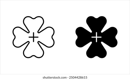 Clover icon set. Four leaf clover icon. for mobile concept and web site page and mobile app design, vector illustration on white background