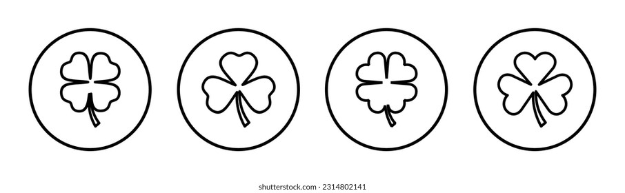 Clover icon set illustration. clover sign and symbol. four leaf clover icon.