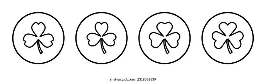 Clover icon set illustration. clover sign and symbol. four leaf clover icon.