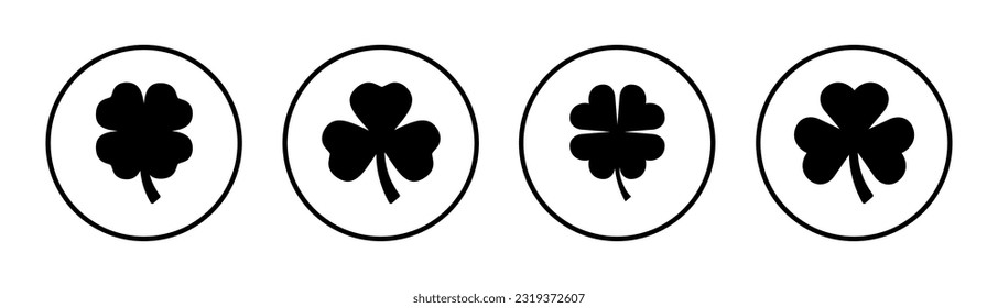 Clover icon set illustration. clover sign and symbol. four leaf clover icon.