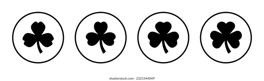 Clover icon set illustration. clover sign and symbol. four leaf clover icon.