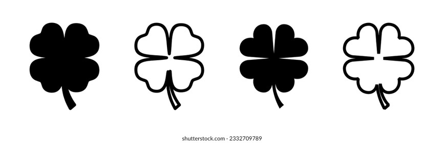 Clover icon set illustration. clover sign and symbol. four leaf clover icon.