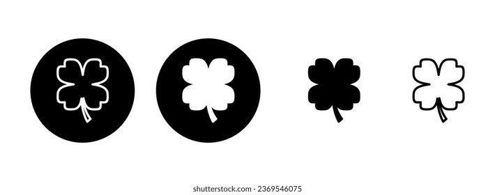 Clover icon set illustration. clover sign and symbol. four leaf clover icon.