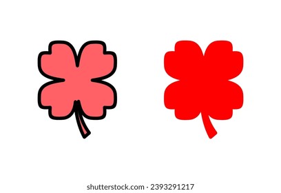 Clover icon set illustration. clover sign and symbol. four leaf clover icon.