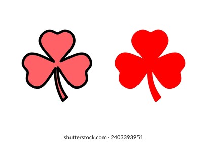 Clover icon set illustration. clover sign and symbol. four leaf clover icon.