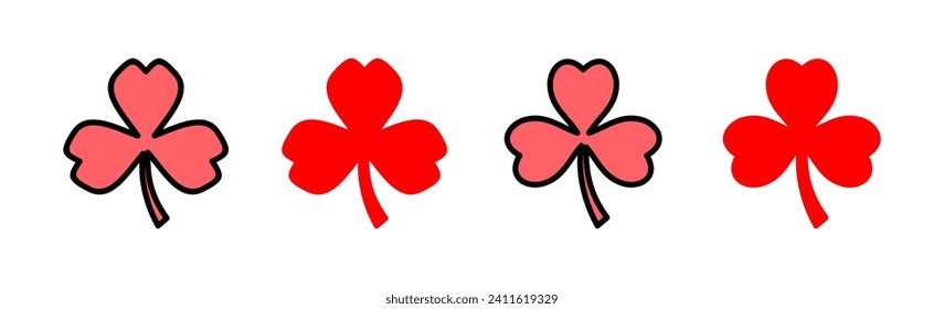 Clover icon set illustration. clover sign and symbol. four leaf clover icon.