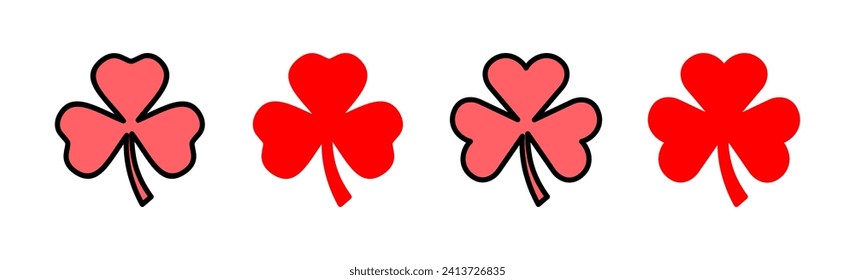 Clover icon set illustration. clover sign and symbol. four leaf clover icon.