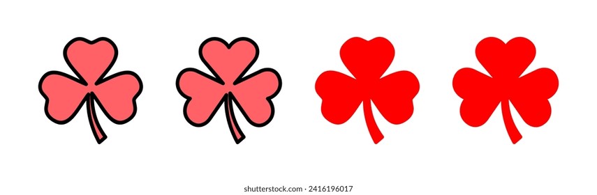 Clover icon set illustration. clover sign and symbol. four leaf clover icon.