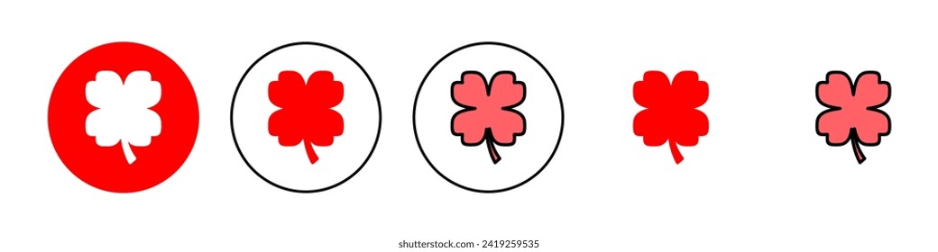 Clover icon set illustration. clover sign and symbol. four leaf clover icon.
