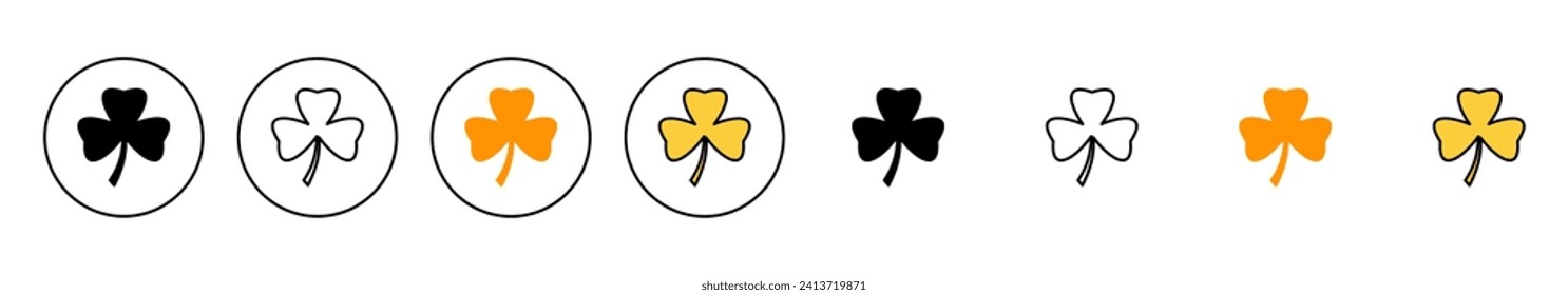Clover icon set vector. clover sign and symbol. four leaf clover icon.