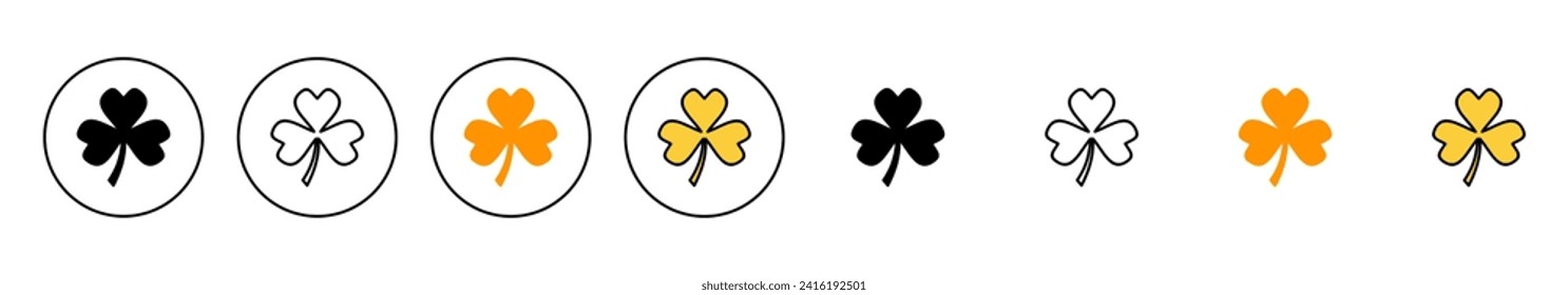 Clover icon set vector. clover sign and symbol. four leaf clover icon.