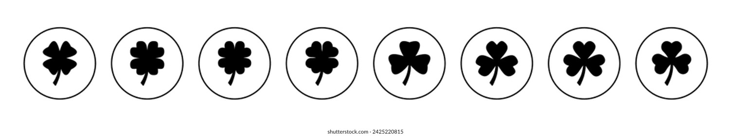 Clover icon set vector. clover sign and symbol. four leaf clover icon.