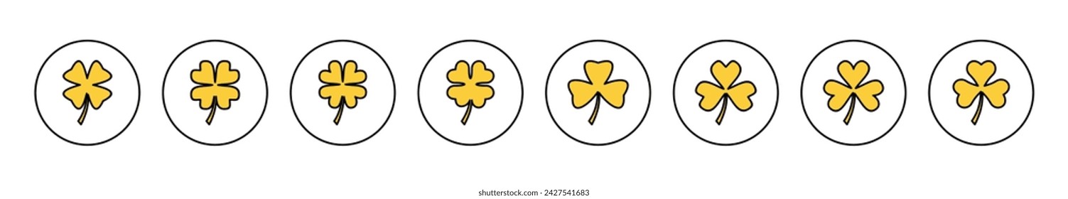 Clover icon set vector. clover sign and symbol. four leaf clover icon.