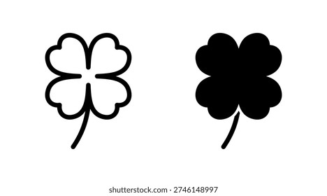 Clover icon set vector. clover sign and symbol. four leaf clover icon.