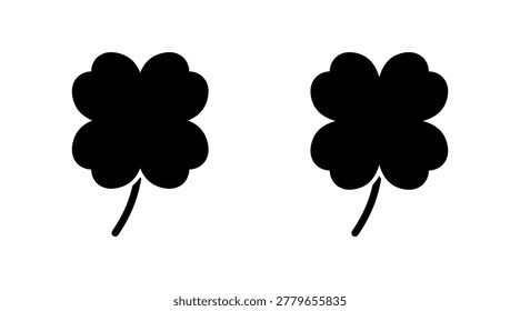 Clover icon set vector. clover sign and symbol. four leaf clover icon.