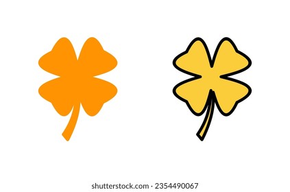 Juego de iconos de Clover para la aplicación web y móvil. símbolo y signo de tracción. icono de cuatro trébol hoja.