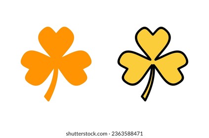 Clover icon set for web and mobile app. clover sign and symbol. four leaf clover icon.