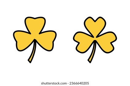 Clover icon set for web and mobile app. clover sign and symbol. four leaf clover icon.