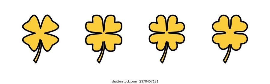Clover icon set for web and mobile app. clover sign and symbol. four leaf clover icon.