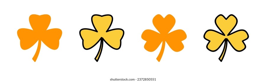 Clover icon set for web and mobile app. clover sign and symbol. four leaf clover icon.