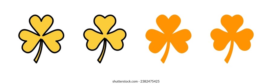 Clover icon set for web and mobile app. clover sign and symbol. four leaf clover icon.