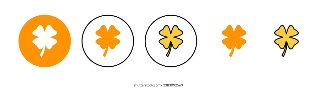 Clover icon set for web and mobile app. clover sign and symbol. four leaf clover icon.